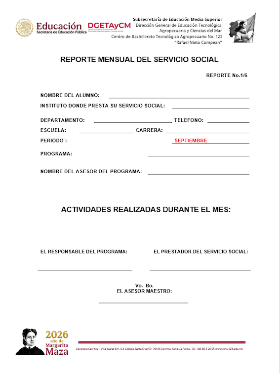 Reporte mensual